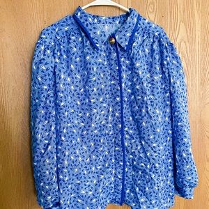 vintage blue satin top